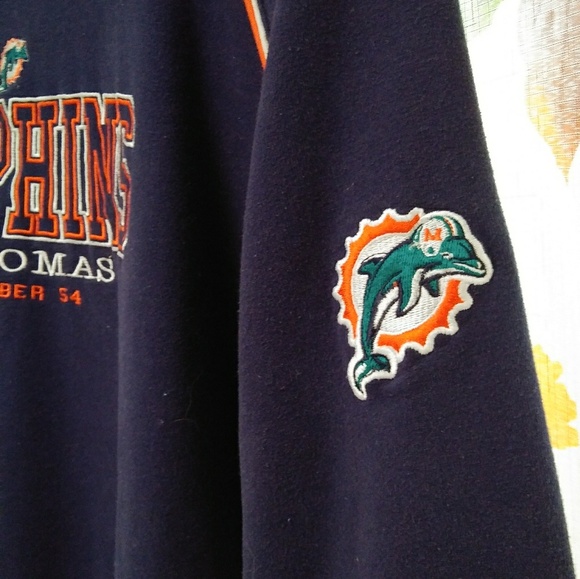 Players Inc NFL Zack Thomas #54 Miami Sweatshirt - Picture 2 of 5